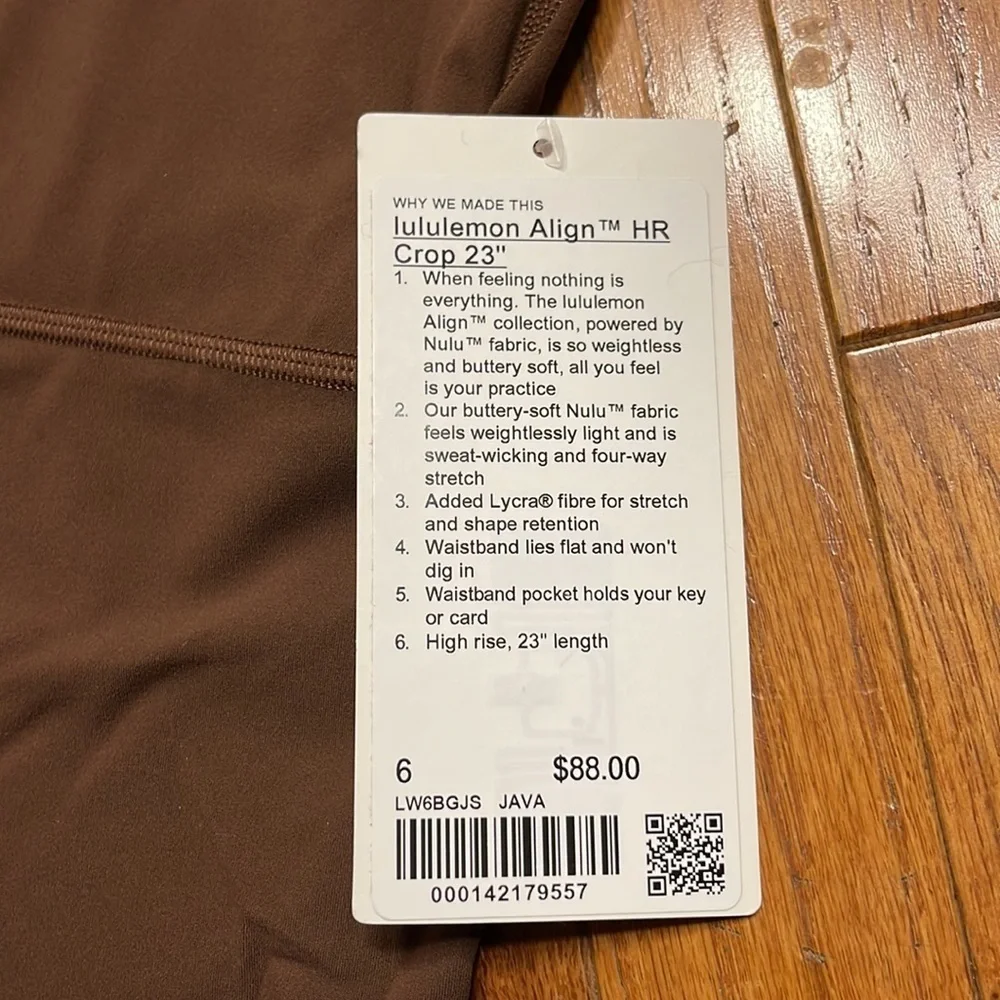 NWT lululemon align 23” in Java